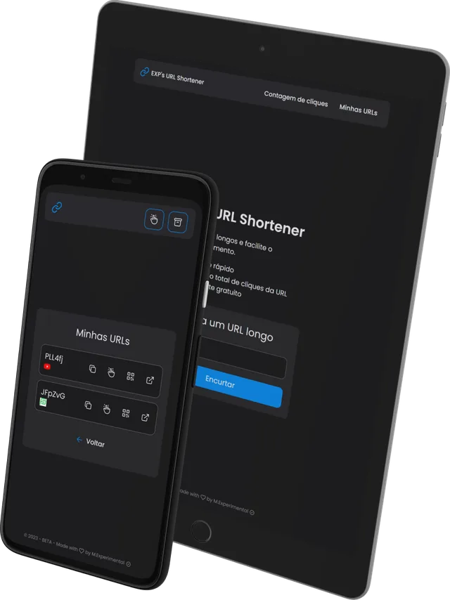 Interface do EXP's URL Shortener